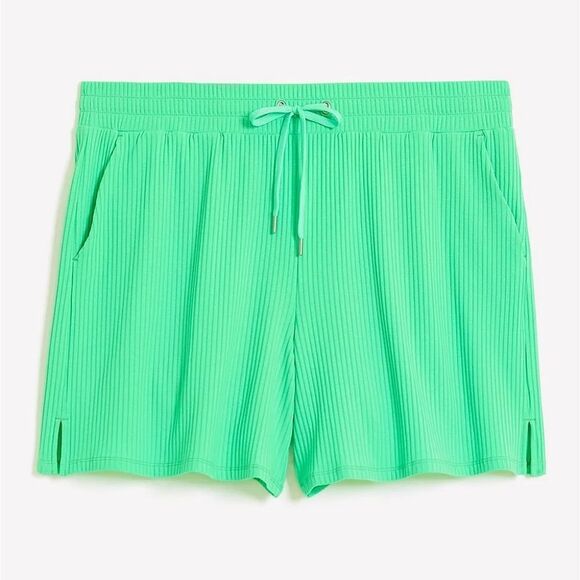 Women's New With Tag Active Zone Size 3X Green Ribbed Shorts - Picture 1 of 16